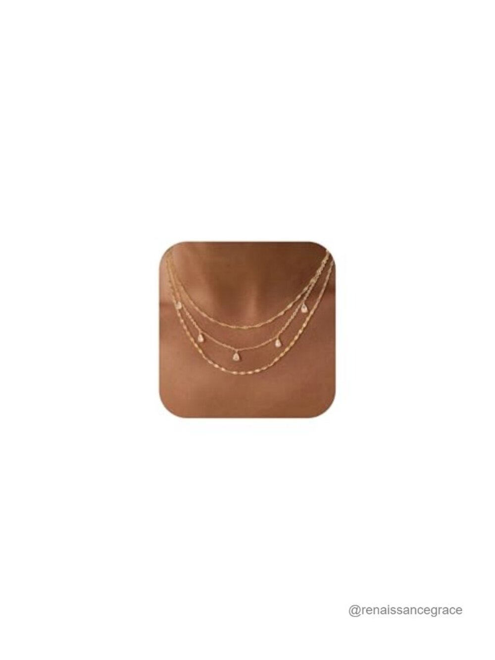 3 Layer Dainty Gold Plated Choker Necklace Set, CZ Layered Necklaces for Women,